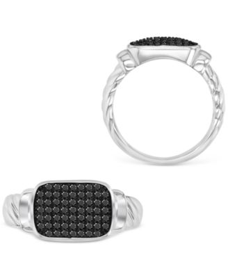Black Spinel Pav&eacute; Cluster Statement Ring (3/8 ct. t.w.) in Sterling Silver