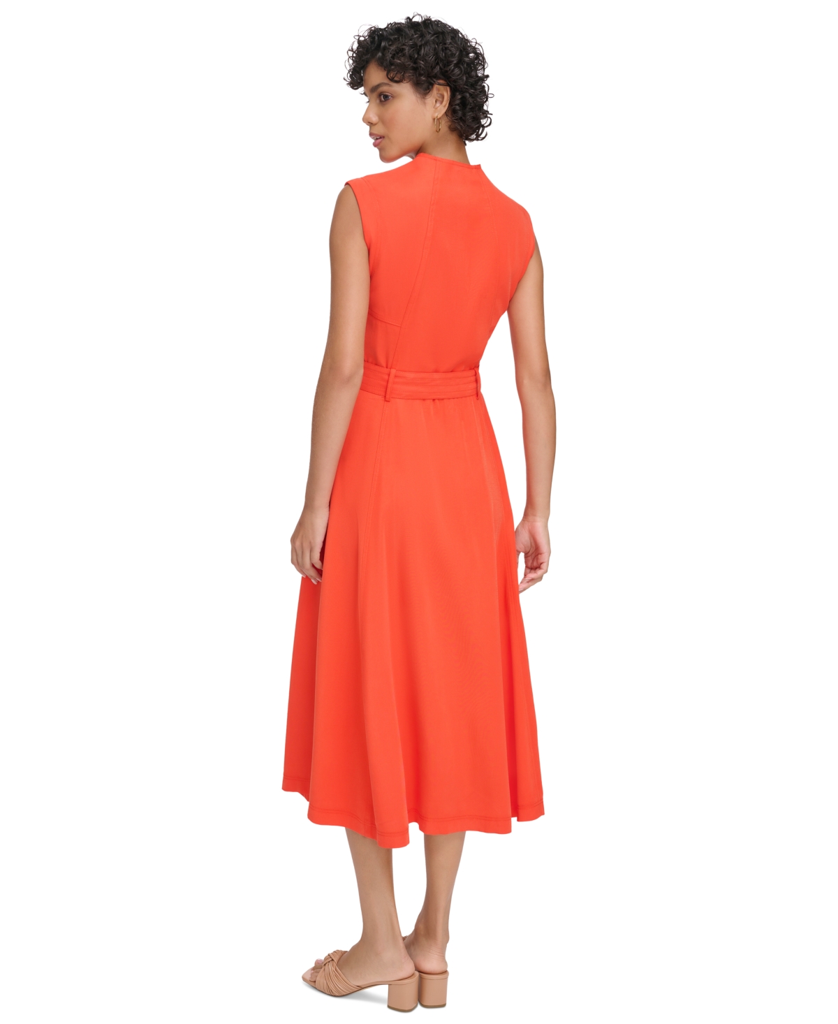 Shop Calvin Klein Women's Button-front A-line Dress In Ginger
