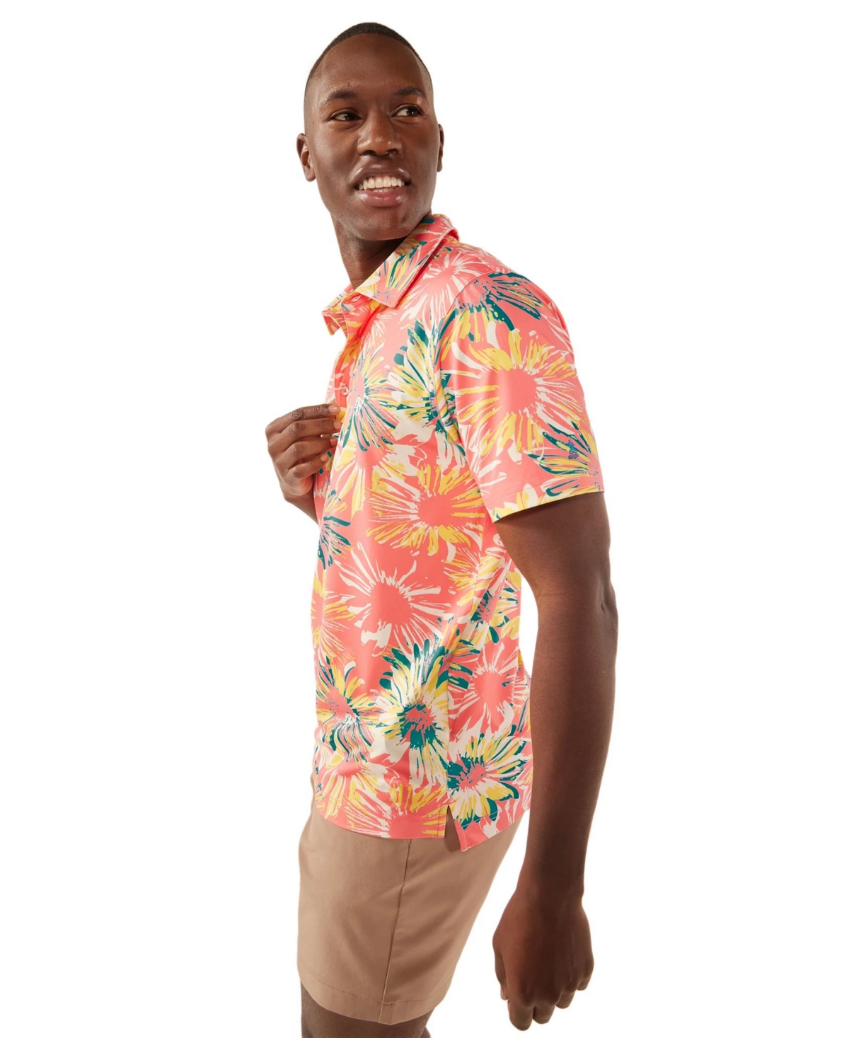 Shop Chubbies Men's The P.i. Performance Polo 2.0 In Coral
