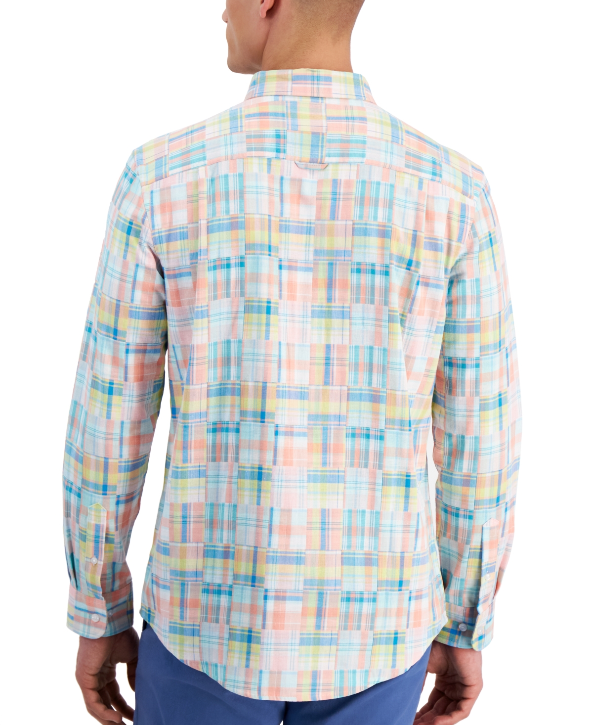 Shop Club Room Men's Madras Plaid Long Sleeve Button-front Shirt, Created For Macy's In Multi