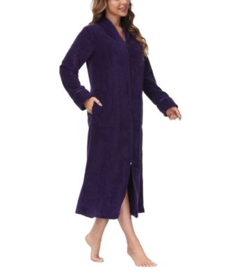 Women's Front Zipper Plush Robe