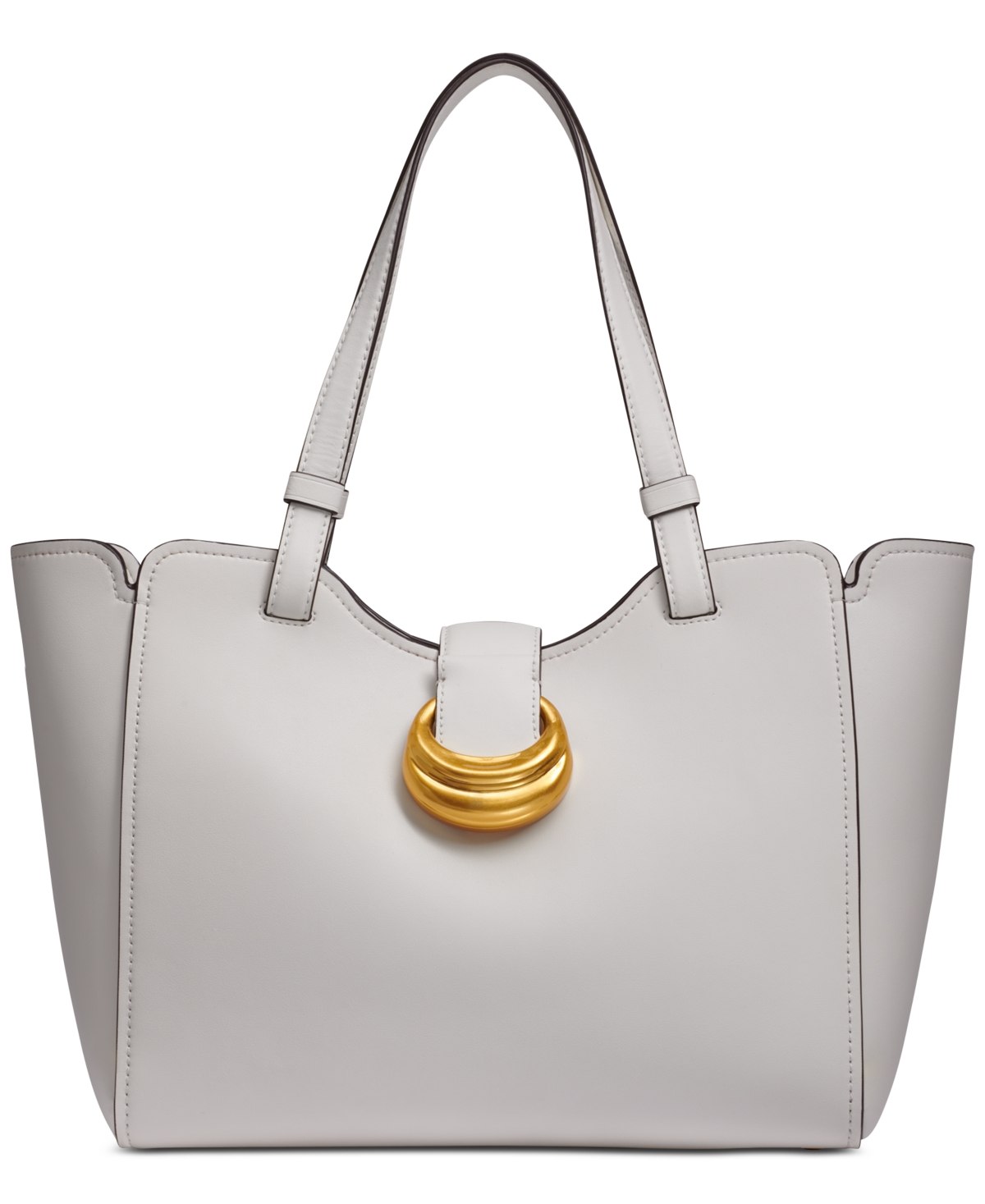 Shop Donna Karan Small Valley Stream Buckle Tote In Brilliant White