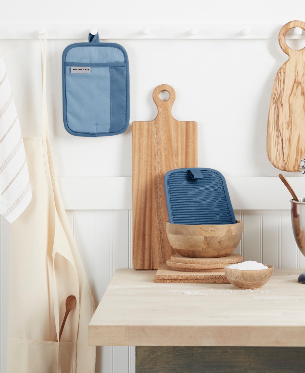 KitchenAid Beacon Two-Tone Pot Holder 2-Pack Set, - Blue Heaven
