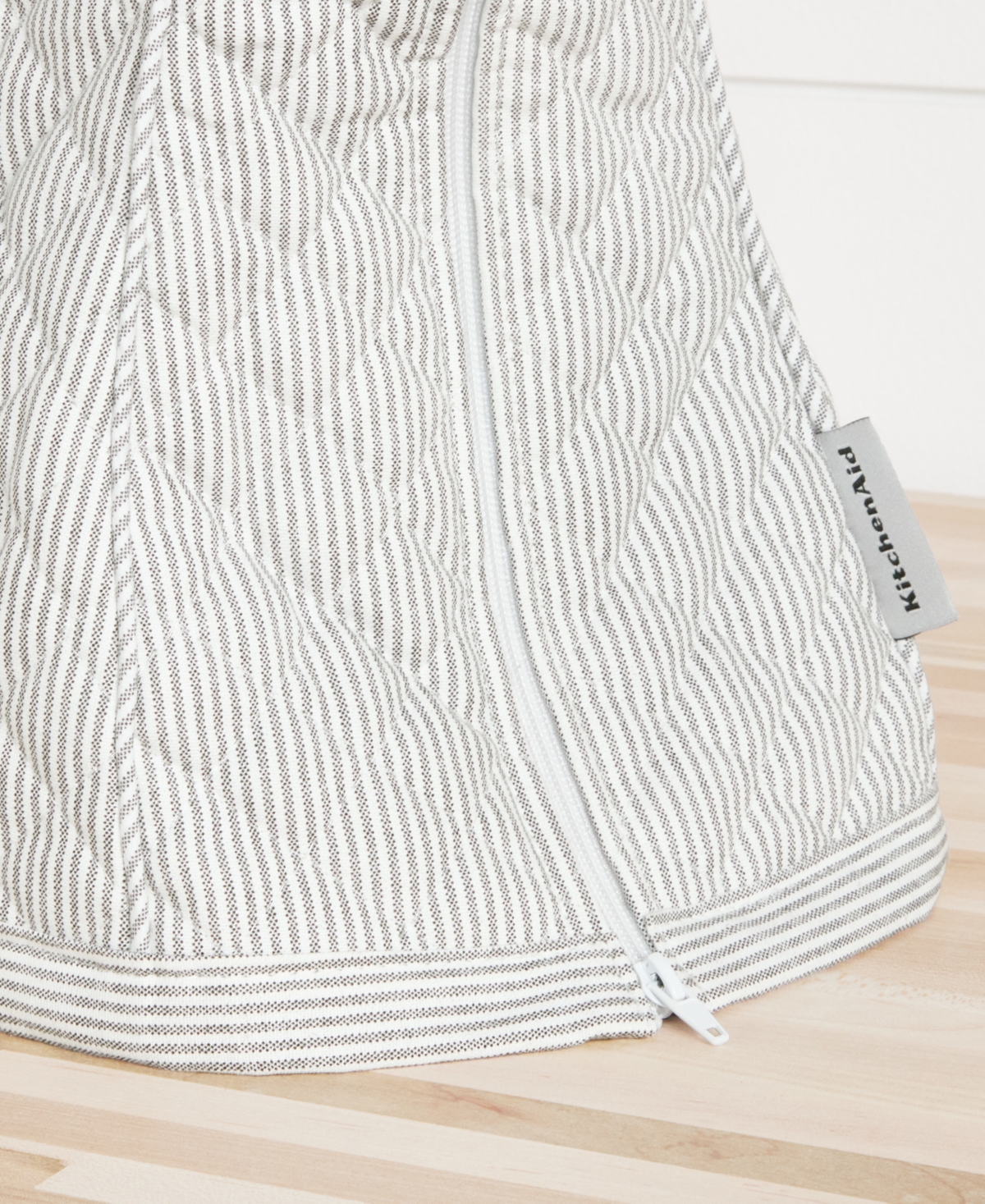 KitchenAid Fitted Tilt-Head Ticking Stripe Stand Mixer Cover with Storage Pocket Quilted, 14.37
