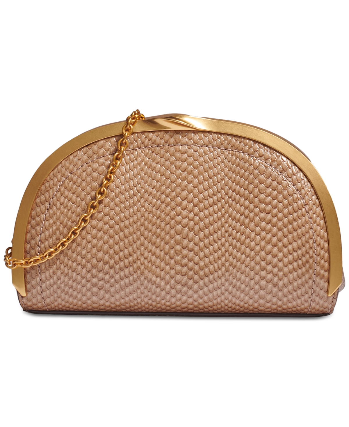 Lawrence Snake Chain Clutch - Fawn