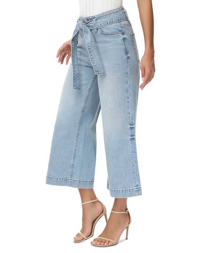 Frye Women's Belted High-Rise Cropped Wide-Leg Jeans - Macy's