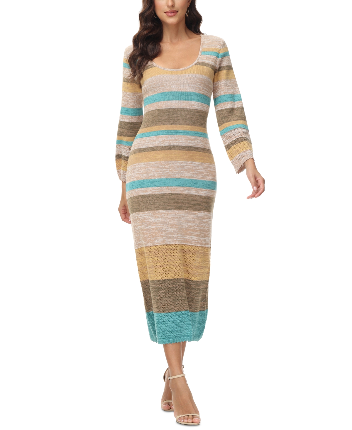 Women's Scoop-Neck Maxi Dress - Multi Stripe