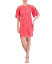 Vince Camuto Women's Signature Stretch Crepe Embroidered-Sleeve Shift Dress  - Macy's