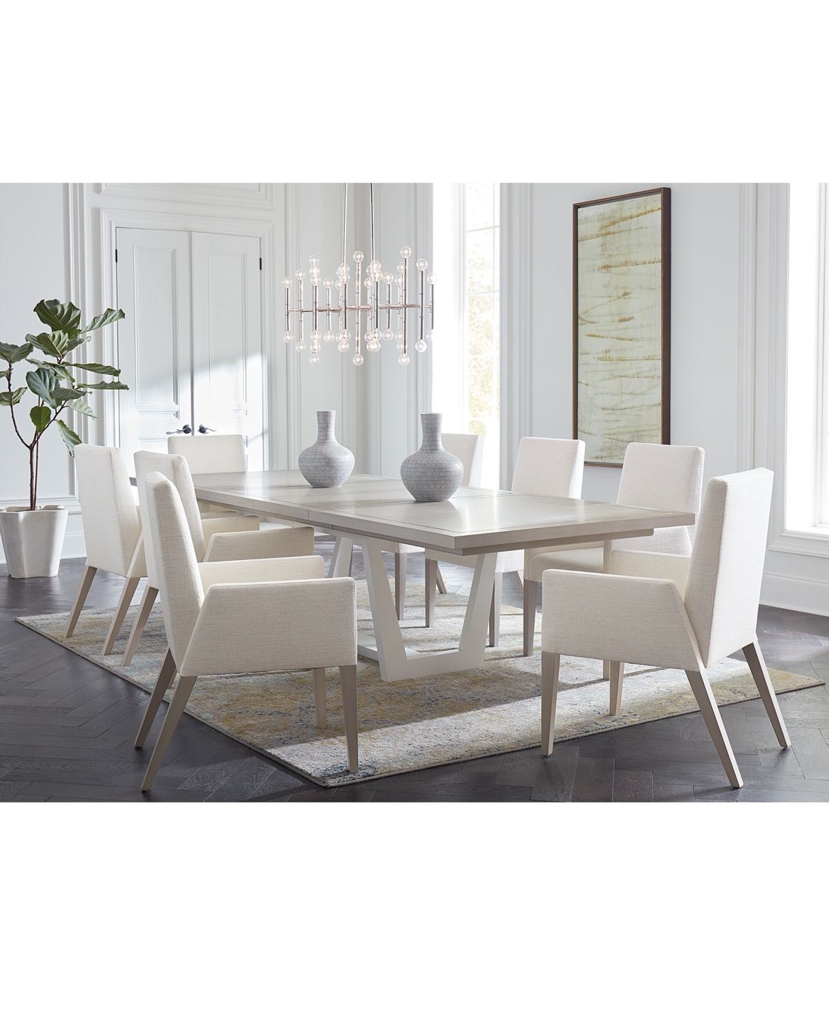 Bernhardt Stratum 9pc Dining Set (table + 8 Chairs) In No Color