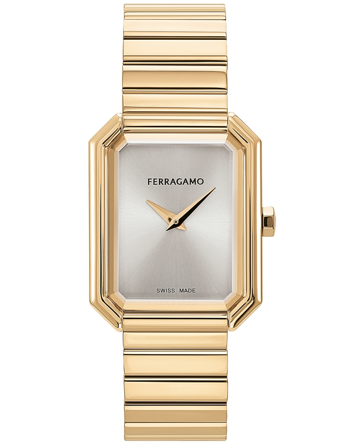 Ferragamo Salvatore  Women's Swiss Gold Ion Plated Stainless Steel Bracelet Watch 27x34mm