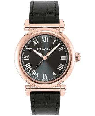 Ferragamo - Women's Swiss Black Leather Strap Watch 36mm