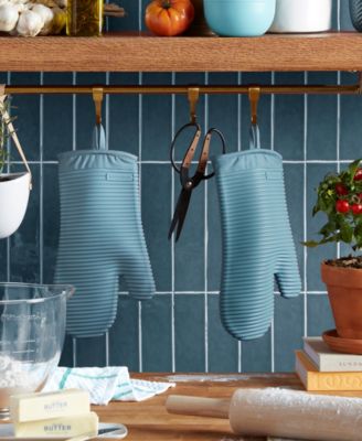 Ribbed Soft Silicone Oven Mitt 2-Pack Set, 7.5" x 13"