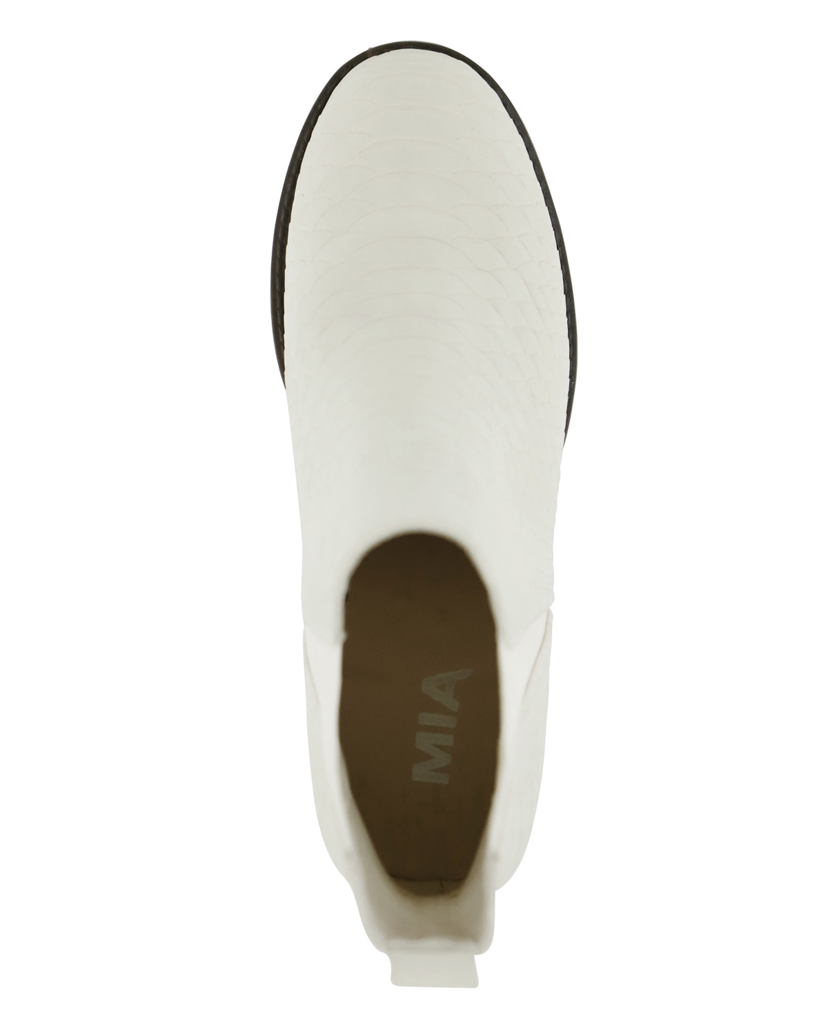Mia Women's Jody Lug Sole Chelsea Booties In White
