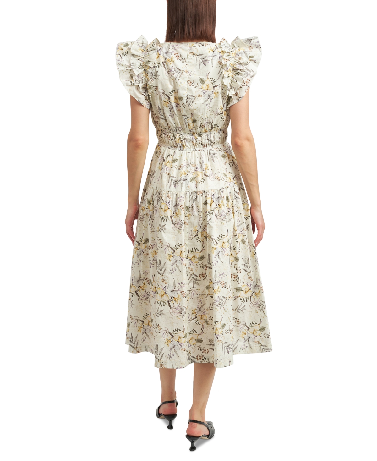 Shop En Saison Women's Mindy Cotton Midi Dress In Sage Multi