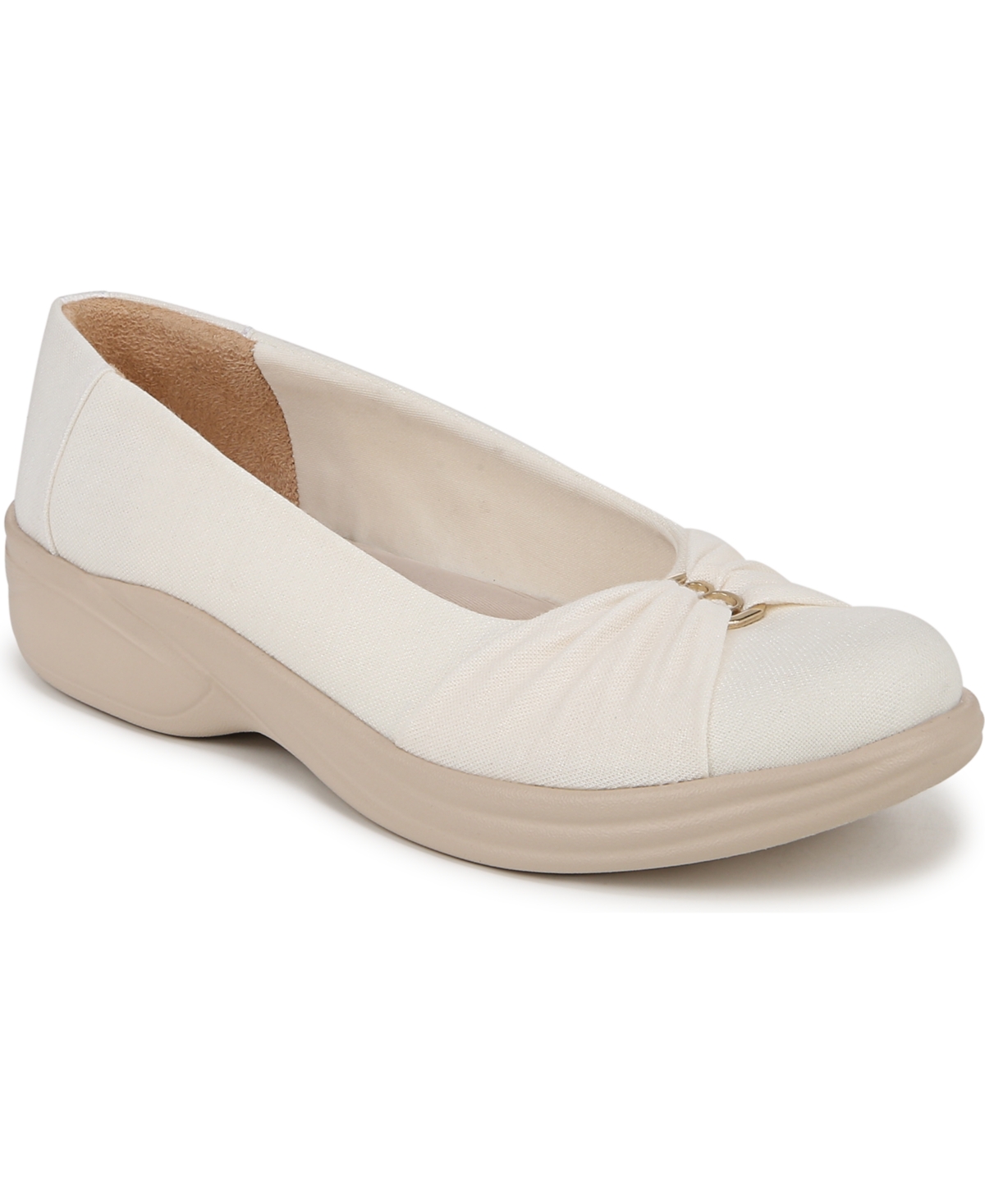 Shop Bzees Paige Washable Slip Ons In Cream Fabric