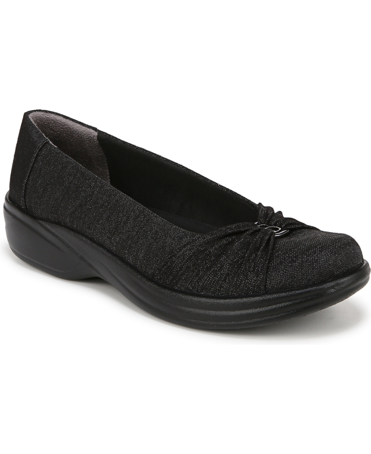 Shop Bzees Paige Washable Slip Ons In Black Fabric
