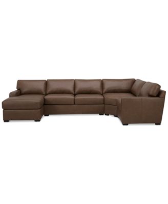Radley 148" 4-Pc. Leather Wedge Modular Chaise Sectional, Created for Macy's
