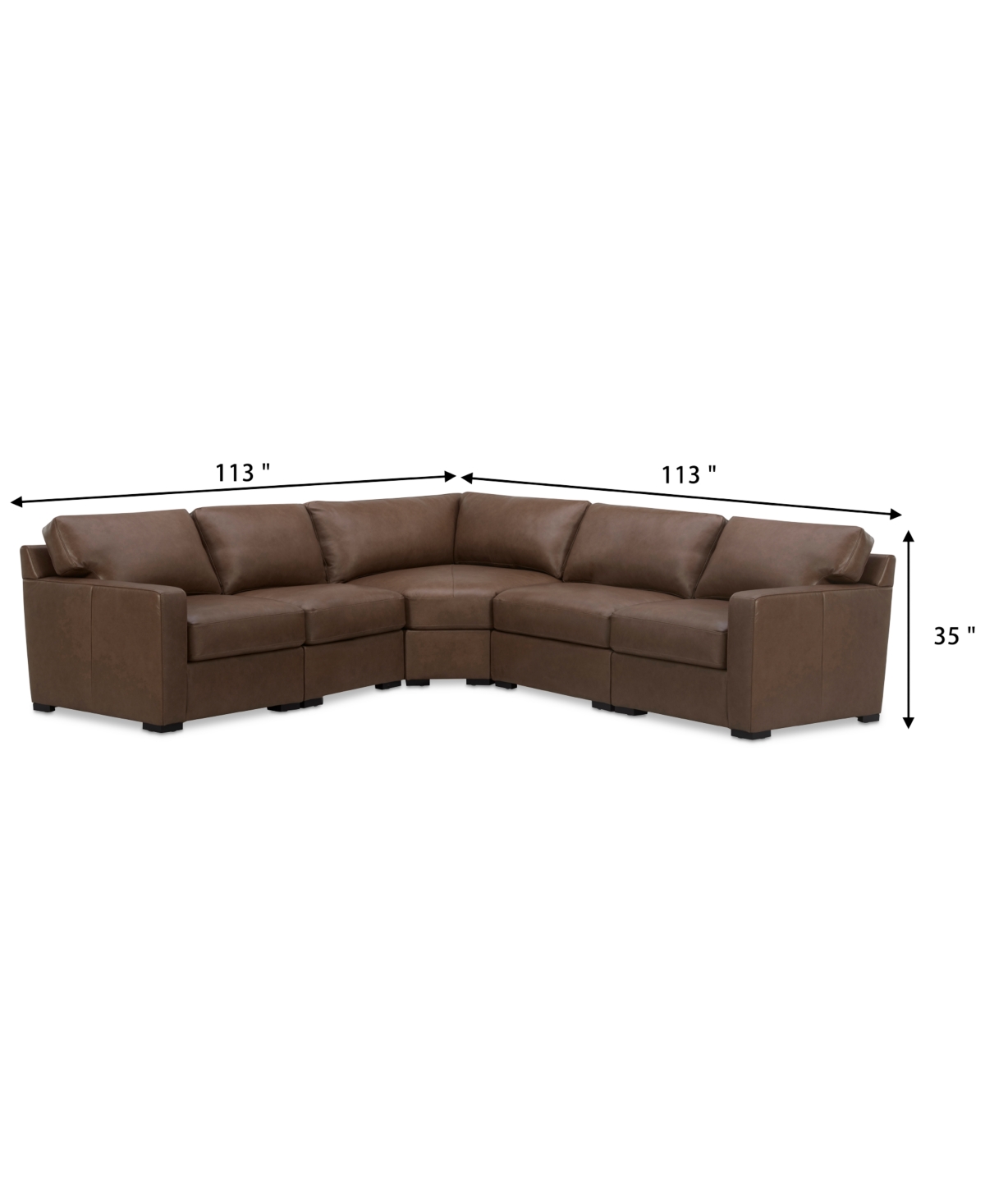 Radley 5-Pc. Leather Wedge L Shape Modular Sectional, Created for Macy's