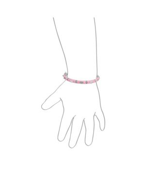 Tiny Bangle Bracelet Enamel CZ Pave Hearts Silver Plated Small Wrist 6 Inch