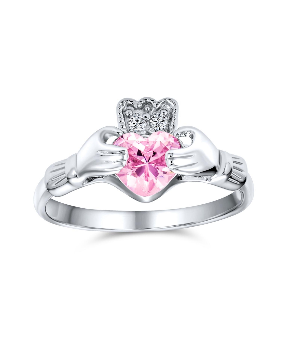 Bling Jewelry Bff Celtic Irish Friendship Promise Cz Cubic Zirconia Hands Heart Claddagh Ring For Women Sterling Silver