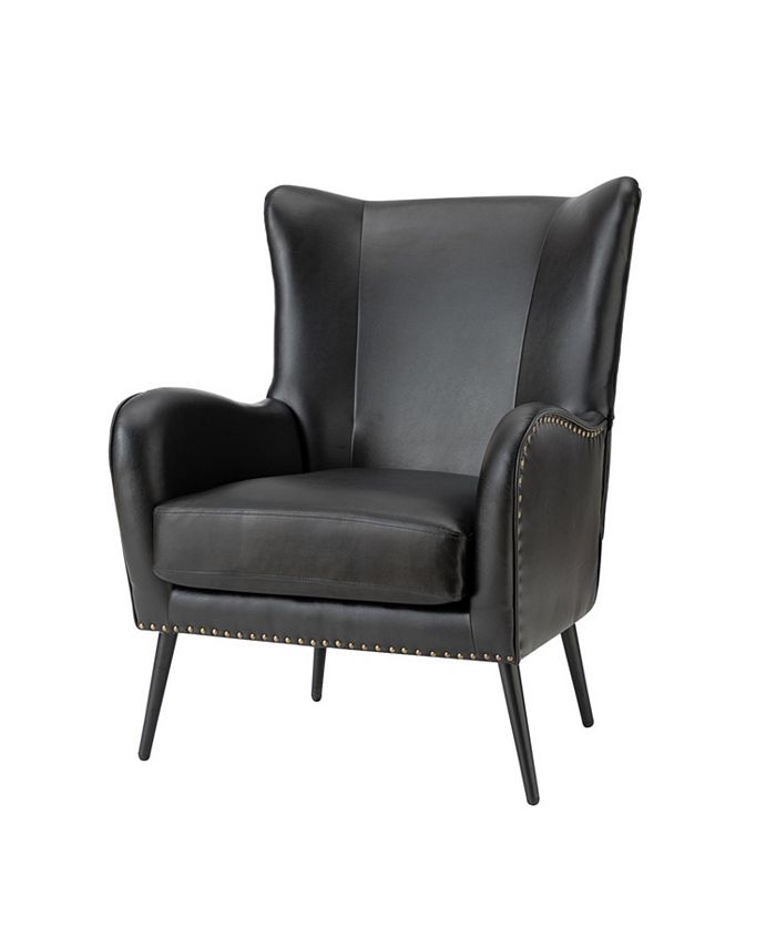 Hulala Home Halligan Upholstered Armchair With Nailhead Trims Macys 