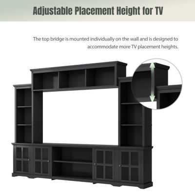 Minimalist TV Stand with Glass Door, for TVs up to 70"