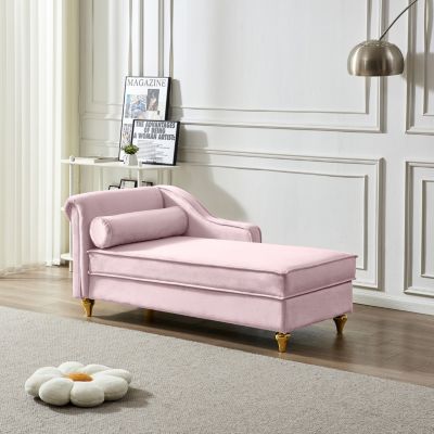 Modern Upholstery Chaise Lounge Chair With Storage Velvet