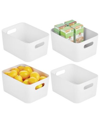 mDesign Metal Kitchen Storage Container Bin, Handles, 4 Pack - Macy's