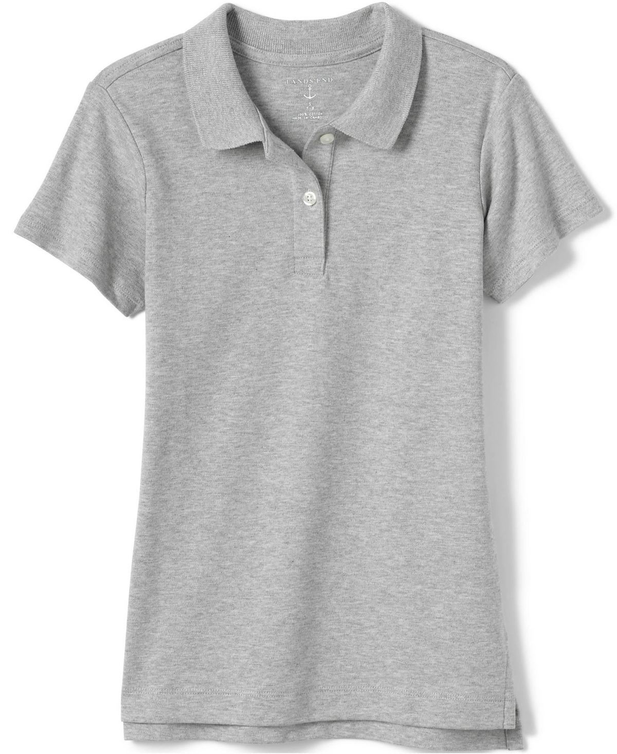 Lands' End School Uniform Girls Short Sleeve Feminine Fit Interlock Polo Shirt