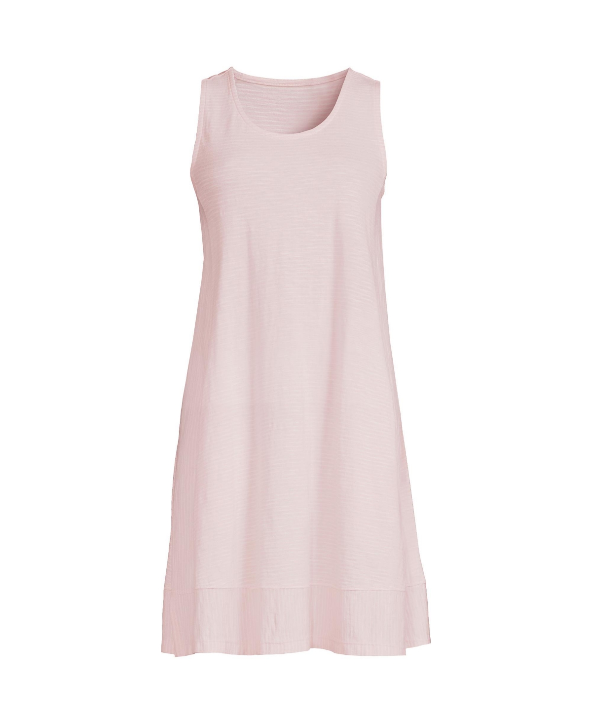Women's Petite Cotton Slub Tank Dress - Soft tea rose stripe