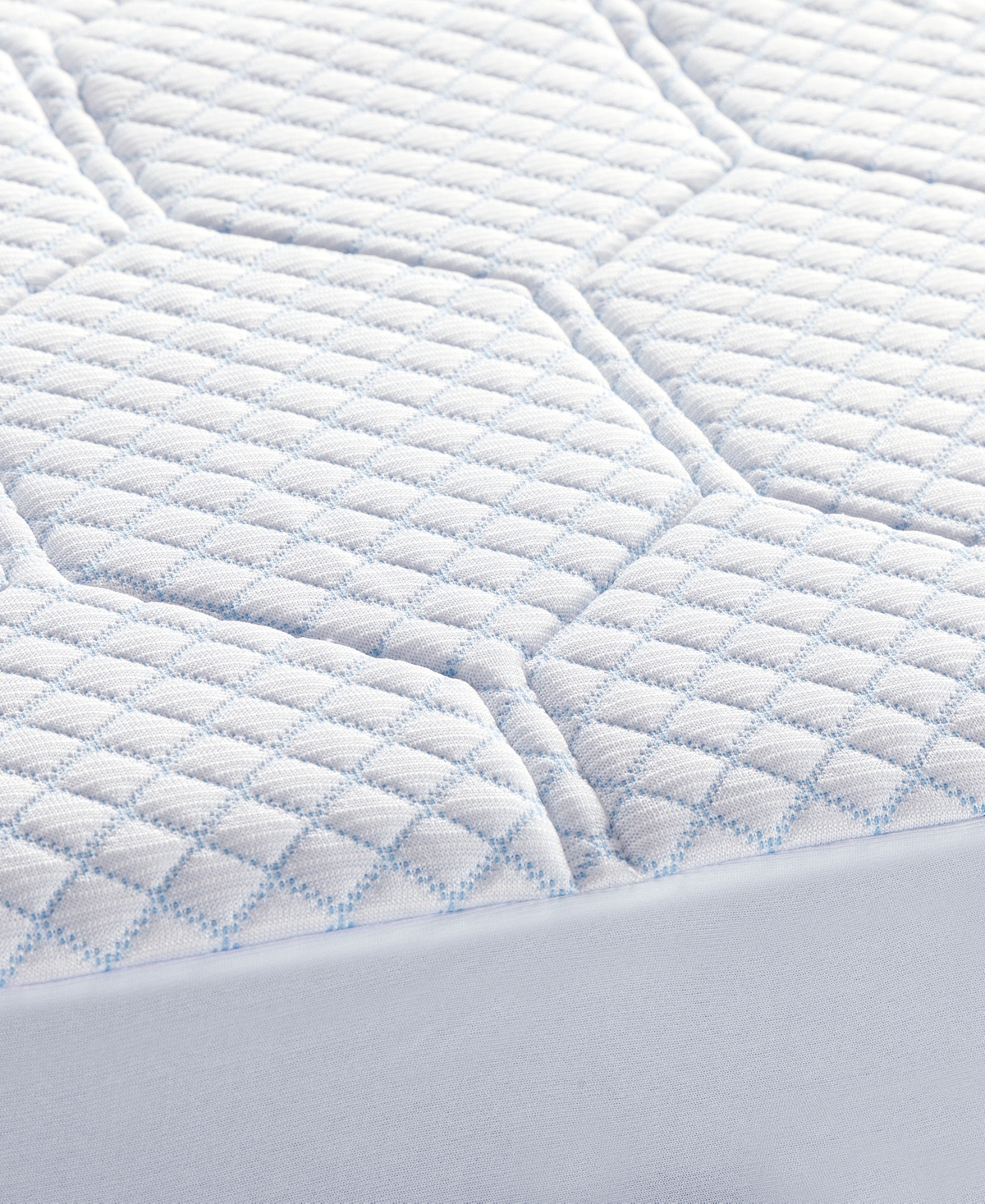 Vibe Cooling Quilted Memory Foam Mattress Pad, King In White