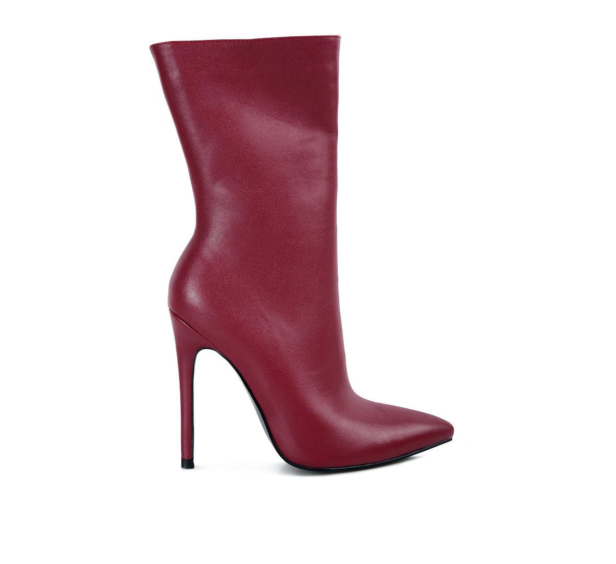 micah pointed toe stiletto high ankle boots - Red