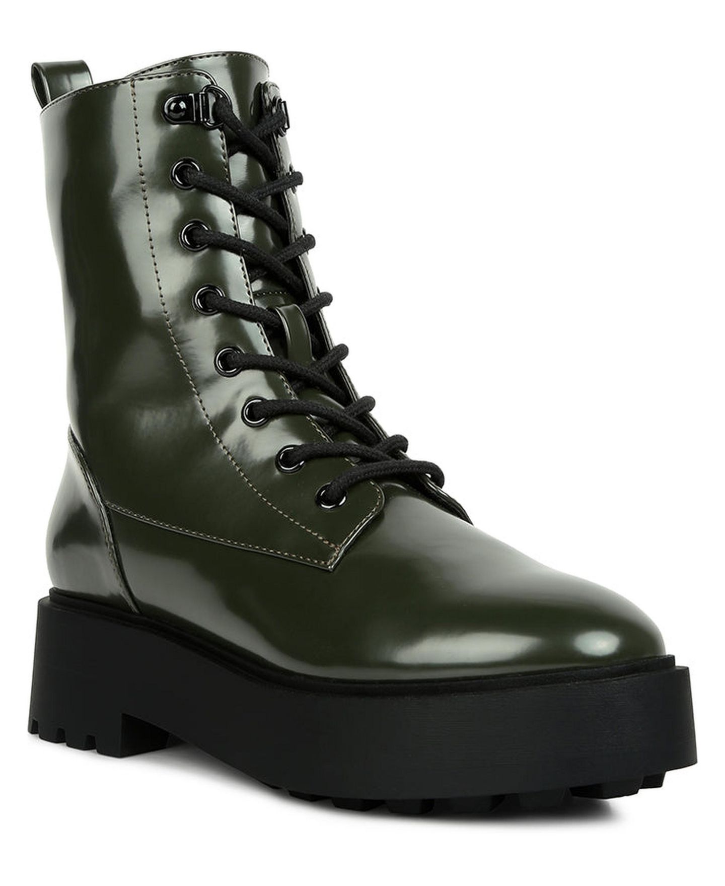 Женские ботинки London Rag Molsh Faux Leather Ankle Biker, цвет: Тёмный зелёный — фото 2