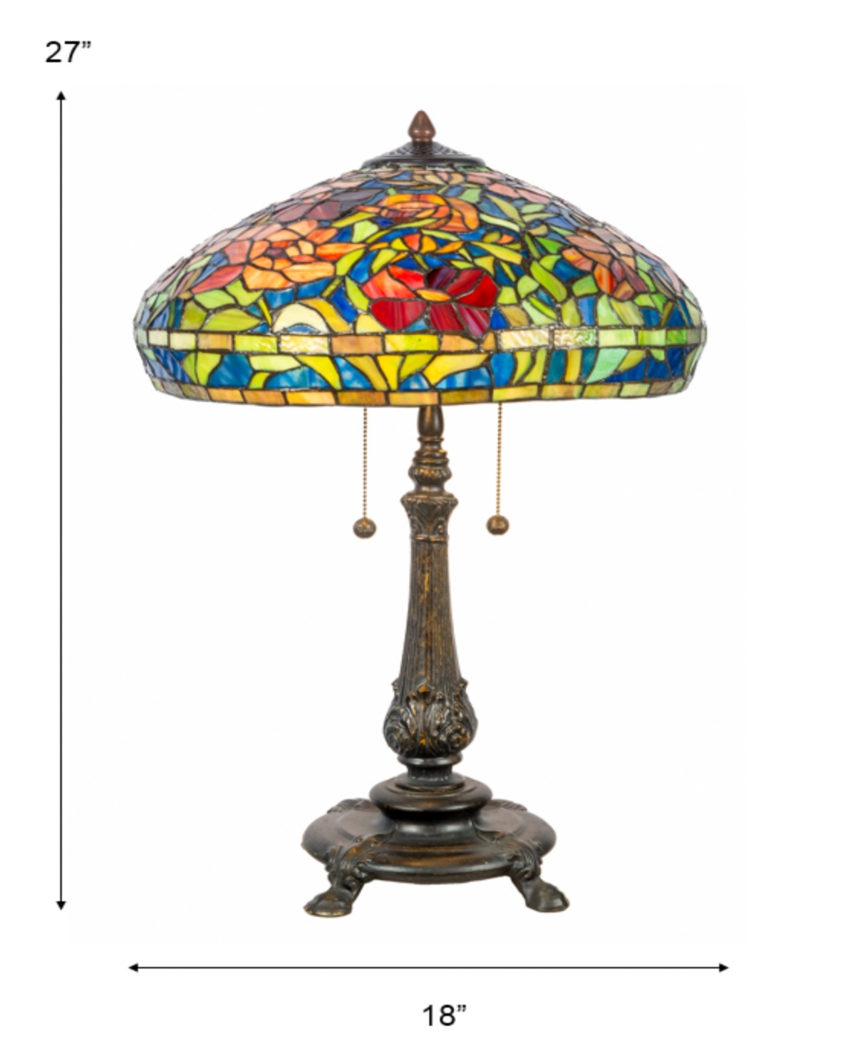 Shop Dale Tiffany 27" Tall Red Peony Tiffany Style Table Lamp In Multi-color