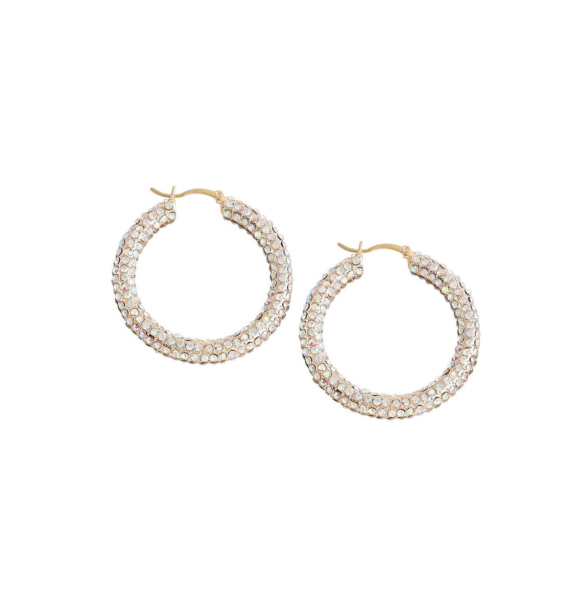 Sohi Women's Bling Hoop Earrings In Silver