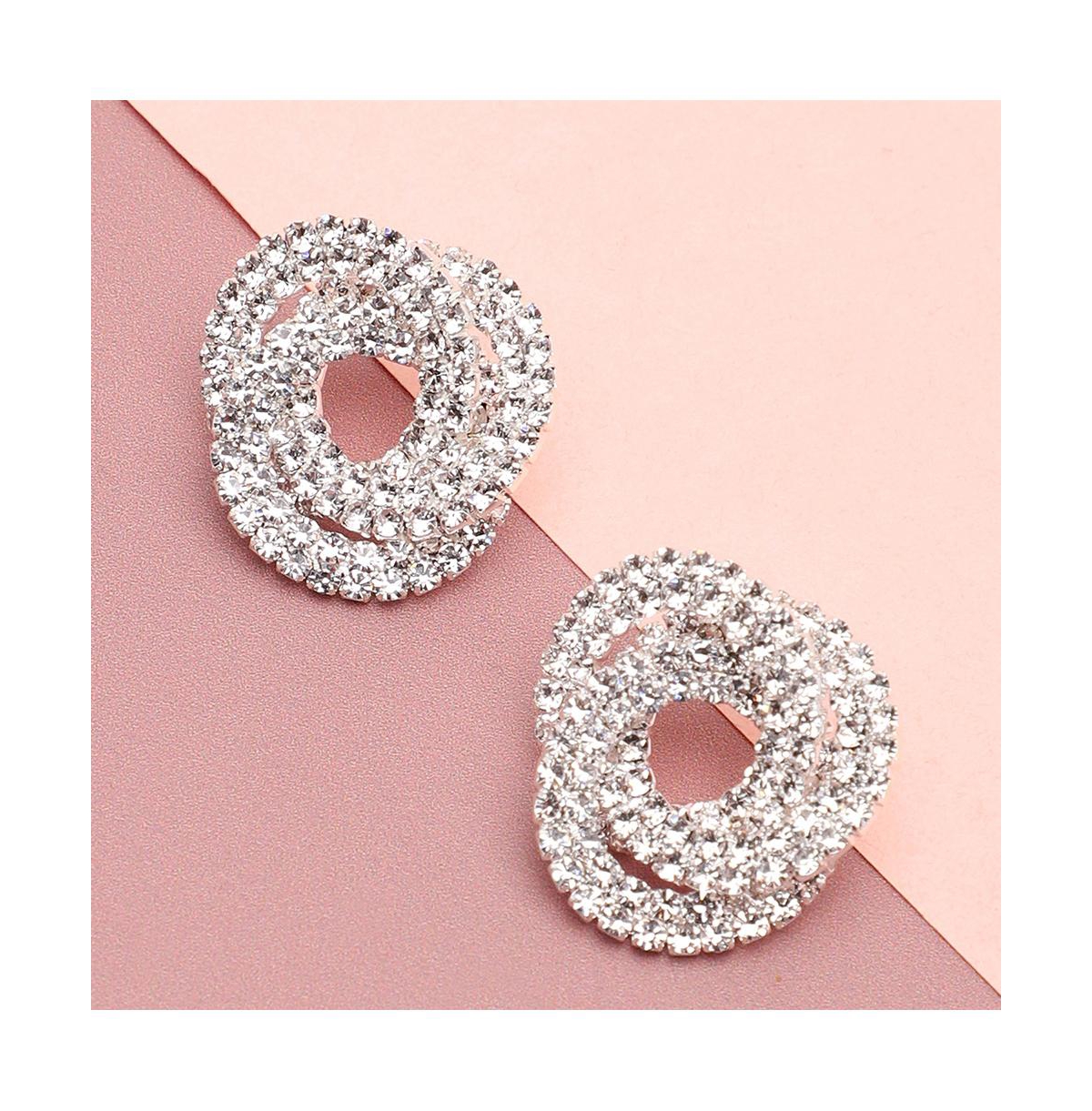 Sohi Women's Wrap Stud Earrings In Silver