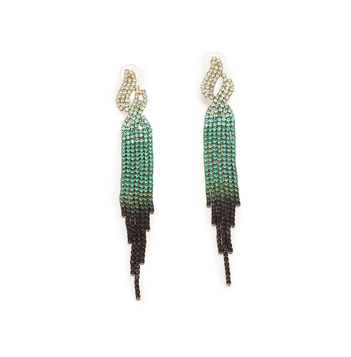 Sohi Women's Dangling Drop Earrings In Green