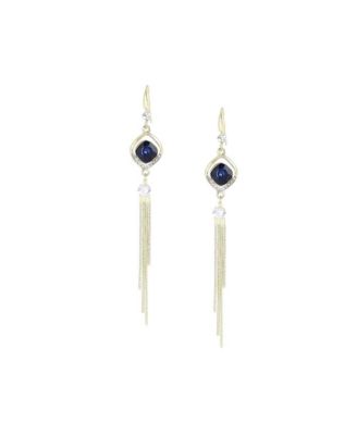 Women's Blue Sleek Drop Earrings