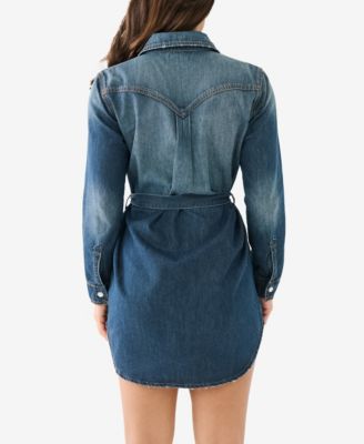 white christmas dresses Buffalo Jeans Women's Gracelynn Denim Shirt Dress with Gathered Skirt, True Blue main image 0