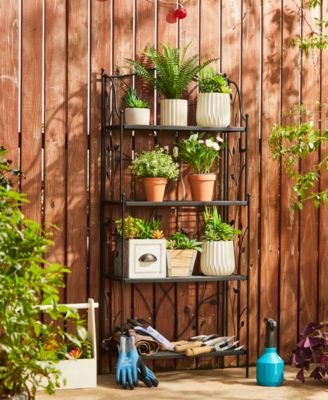52" H 4-Tiered Rectangular Metal Shelf Plant Stand or Storage Rack