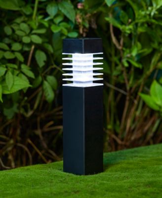 15.25" H Set of 6 Solar Powered Transparent Texture Lens Pathway Stake Light