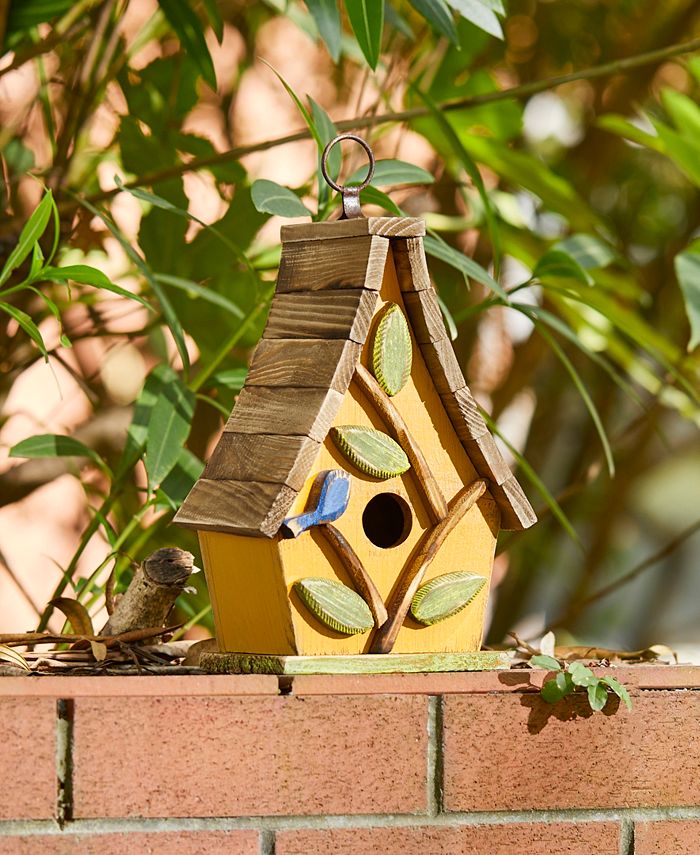 glitzhome-9-5-h-washed-yellow-distressed-solid-wood-decorative-outdoor