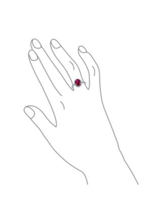3CT Cubic Zirconia CZ Pave Oval Solitaire Halo Red Pink Cocktail Ring Sterling Silver