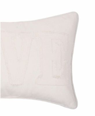 Valentine's Day White "Love" Applique Accent Pillow, 12" x 20"