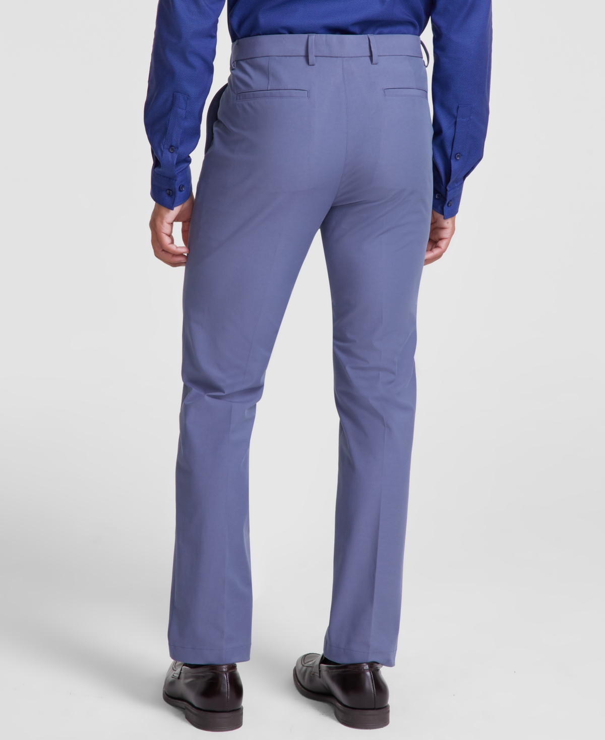Michael Kors Men's Classic Fit Performance Dress Fall Pants In Ash Light Blue