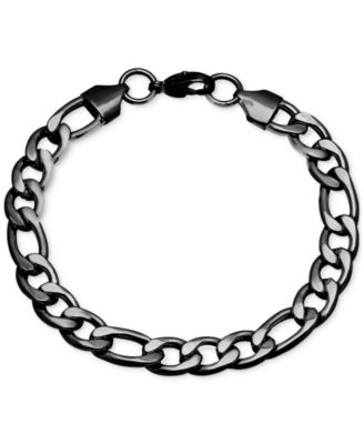 STEELTIME - Men's Black IP Stainless Steel Franco Link Chain Bracelet