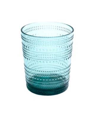 Beaded Double Old Fashioned Cobalt Glasses, Set of 6