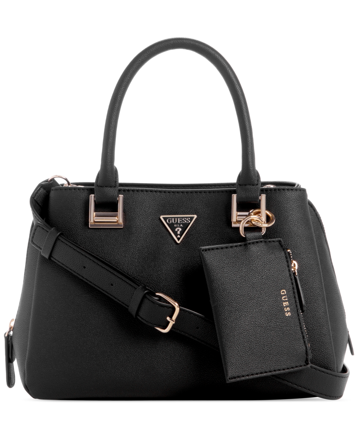 Guess Clai Small Girlfriend Satchel, Created For Macy's In Black