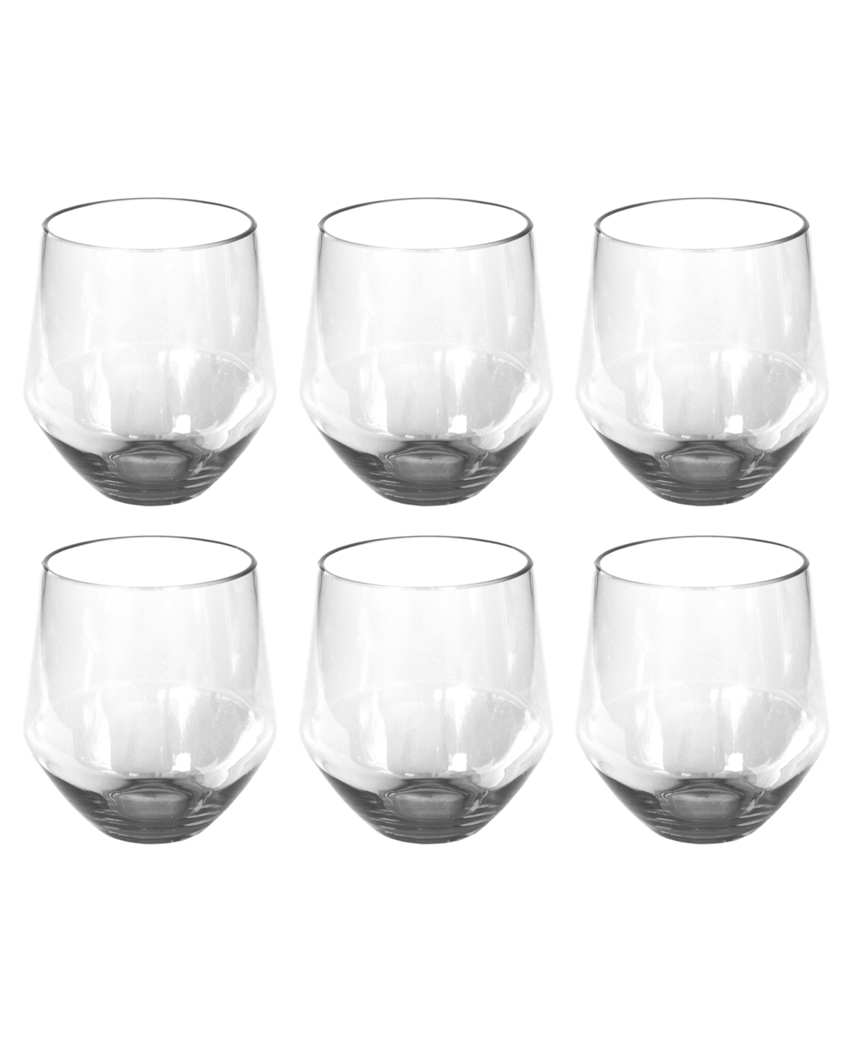 Tarhong Angle Stemless Glasses, Set Of 6 In Clear