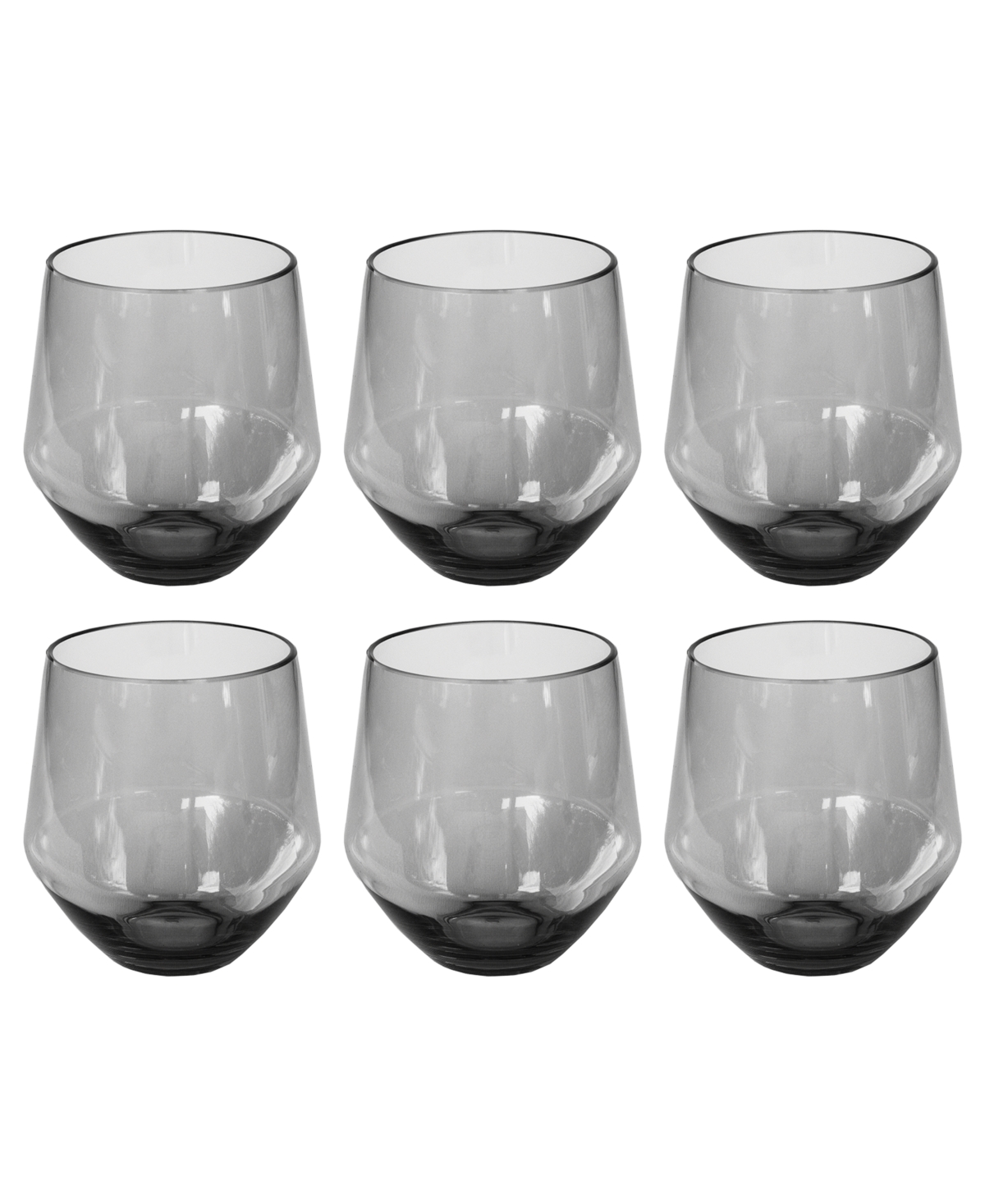 Tarhong Angle Stemless Glasses, Set Of 6 In Light Gray